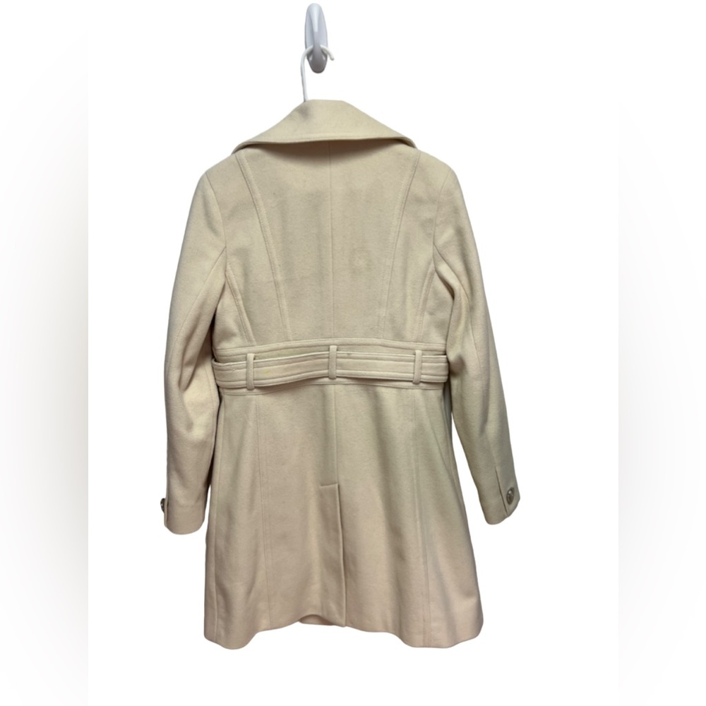 Kenneth Cole Cream Wool Trench Coat women’s 12 - Picture 2 of 9